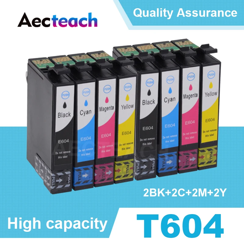 Aecteach Compatibile Per Epson 604Xl T604Xl T604 604 Cartuccia Di Inchiostro Per Epson Xp-2200 2205 3200 3205 4200 4205 Wf-2910 2935 2930