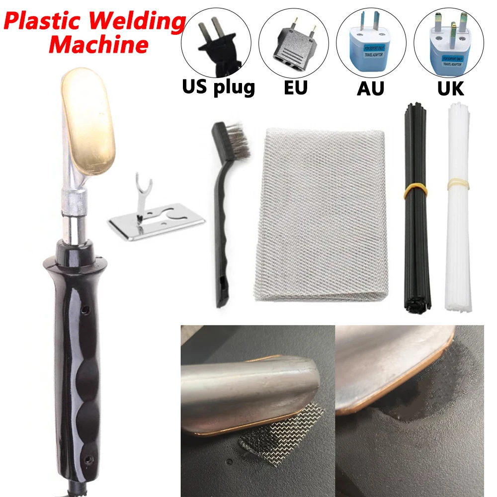 Fer à Souder électrique 220V 50W - Pointe Plate, Poignée Plastique - Pour Réparation Pare-chocs Voiture, Cuir, Plastique