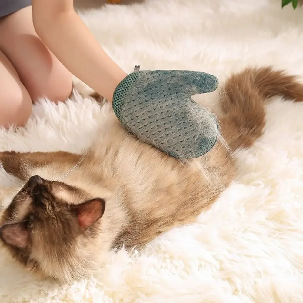 Pet Hair Remover Gloves Cat Dog Massage Bathing Cleaning Grooming Supplies Silicone Hair Sticking Removal Brush