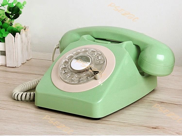 Retro Style Wired Fixed Old-fashioned Rotary Dialing Phone Portable Office Hotel Fixed Telephone Portable