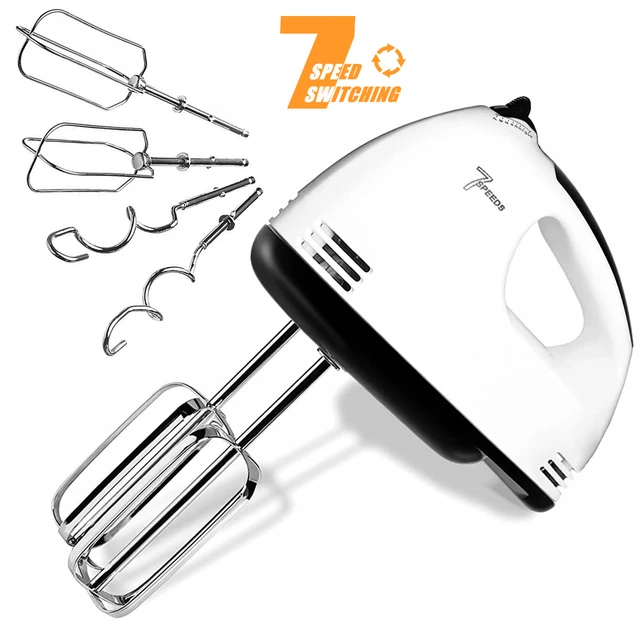 Electric 7 Speed Hand Mixer Egg Crame Cake Beaters Whisk Blender Whipper  Kitchen Egg-Whisk Electric Mixer Includes 2 Beaters