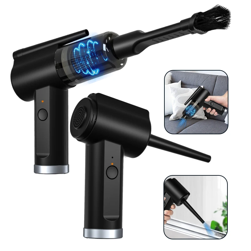 Computer Cleaner Compressed Air Duster,Car Vacuum Keyboard Cleaner Air Spray 2 in 1,Dust Cleaning Mud For Home Blow Gun
