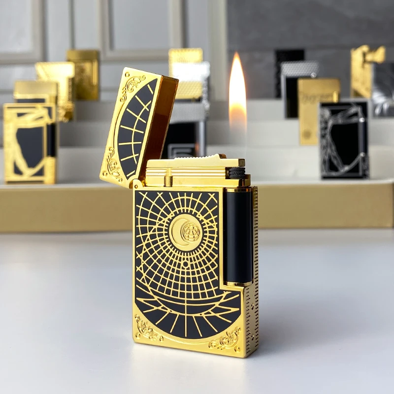 

New commemorative edition single and double flame luxury lighter Ping Sound natural paint cigarette smoking butane lighter 18097
