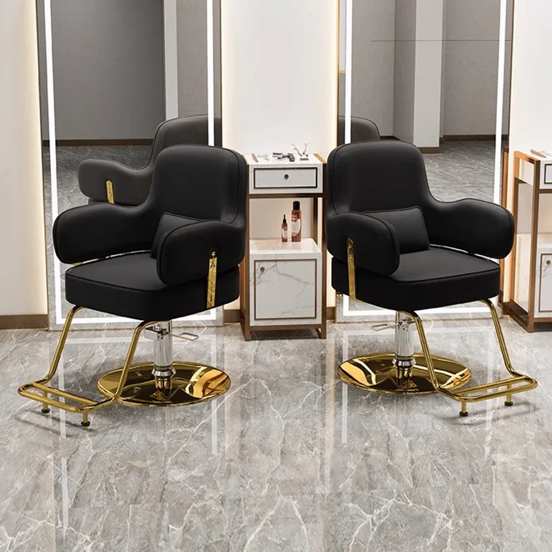 

Beauty Rolling Wheel Barber Chairs Hairdressing Manicure Ergonomic Barber Chairs Tattoo Cadeira Barbeiro Salon Furniture YX50BC