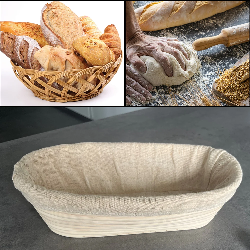 Oval Banneton Set for Professional and Home Bakers - Sourdough Bread Proofing Baskets