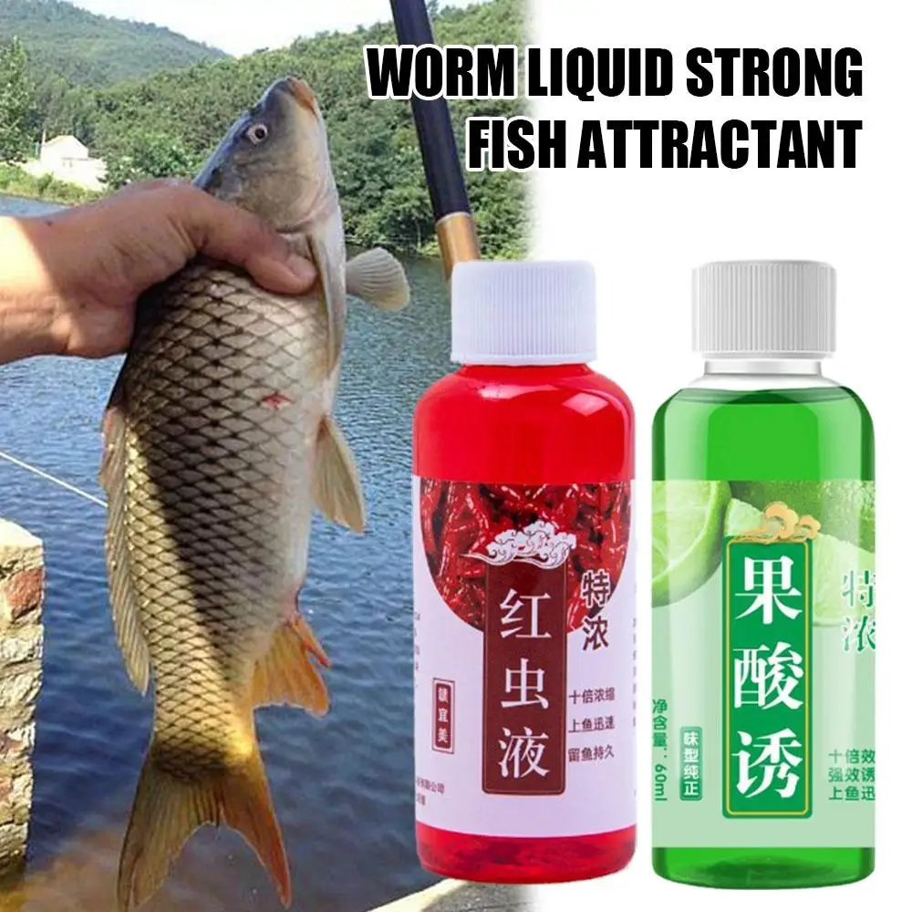 

60ml Wild Fishing Red Worm Liquid Freshwater Strong Fish Attractant Concentrat FishBait Perch For Carp Bass Fishing Accesso Y7E4