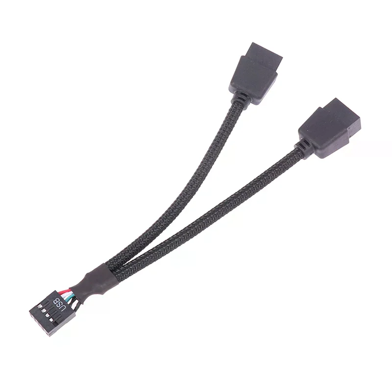 1개 컴퓨터 메인보드 USB 연장 케이블 9핀 1 암 2 수 Y 스플리터 오디오 H..