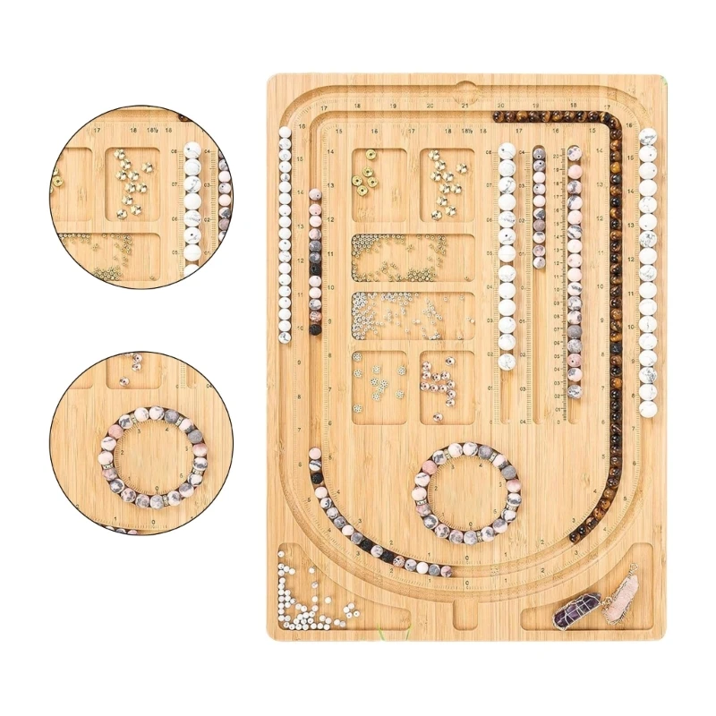 

Jewelry Beading Designs Tray Wooden Bead Designs Board DIY Beading Mats Trays for Jewelry Bracelets Necklaces Making