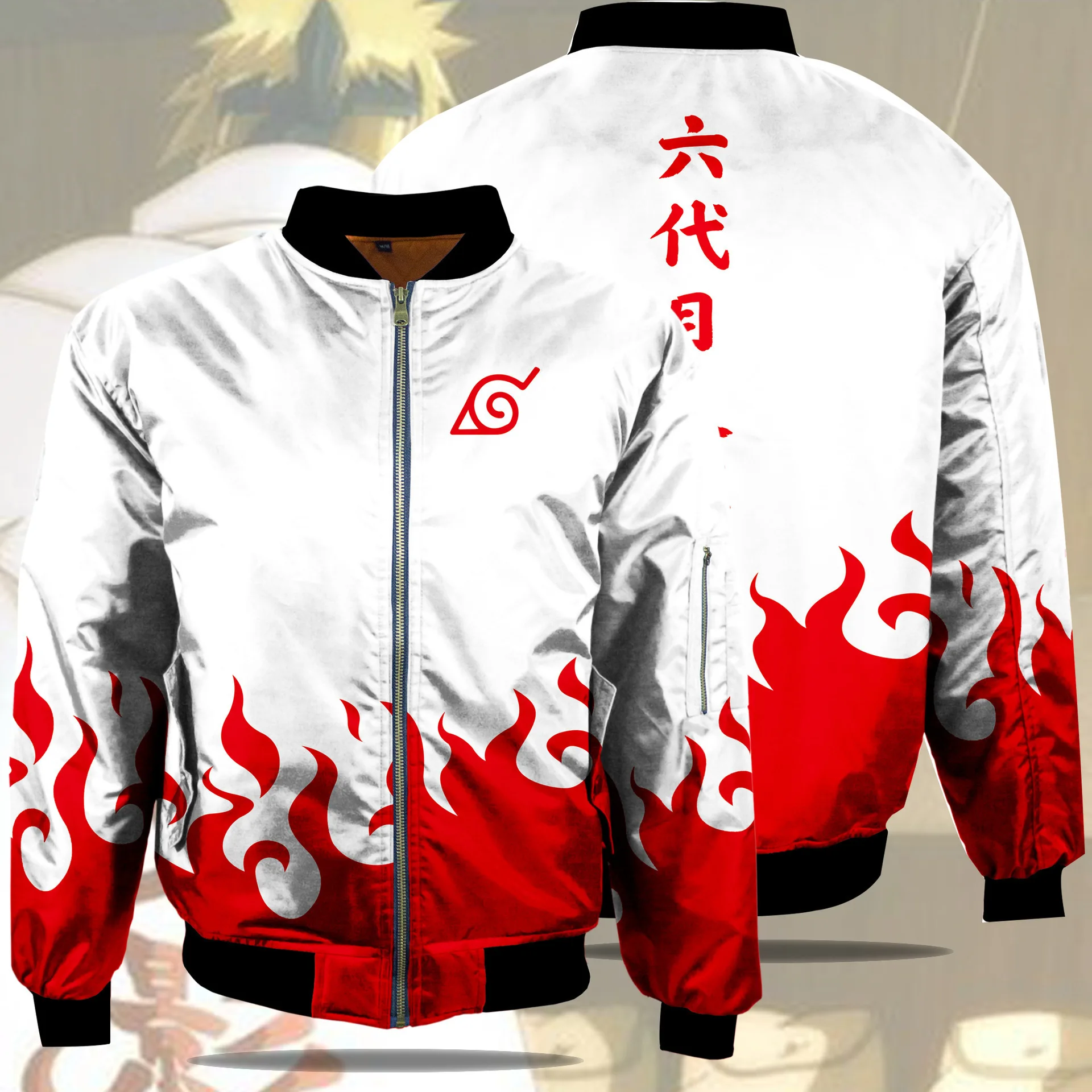 68▢MAGICSTICK 2FACE VARSITY JKT UT1228-8 Anime Naruto Akatsuki Cosplay kurtka ocieplana jesień i zima