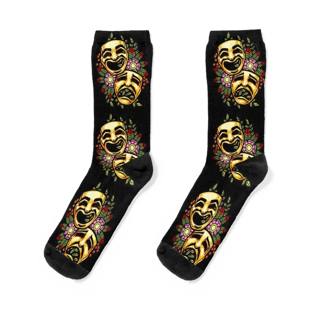 

Comedy and Tragedy Socks snow New year's Socks Female Men's