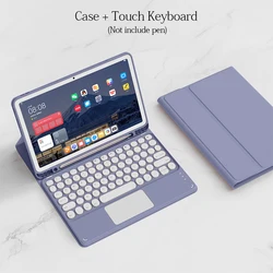 Smart Tablet Case with Touch Keyboard and Protective Cover for 2023 MatePad SE 10.4 (Lavender grey TK)