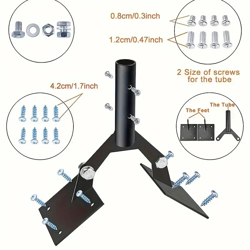Heavy Duty Weathervane Roof Mount - Steel Bracket For Flags & Antennas, 23.5cm