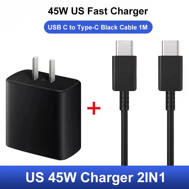Samsung 45W PD Fast Charger with USB-C Quick Charge Cable