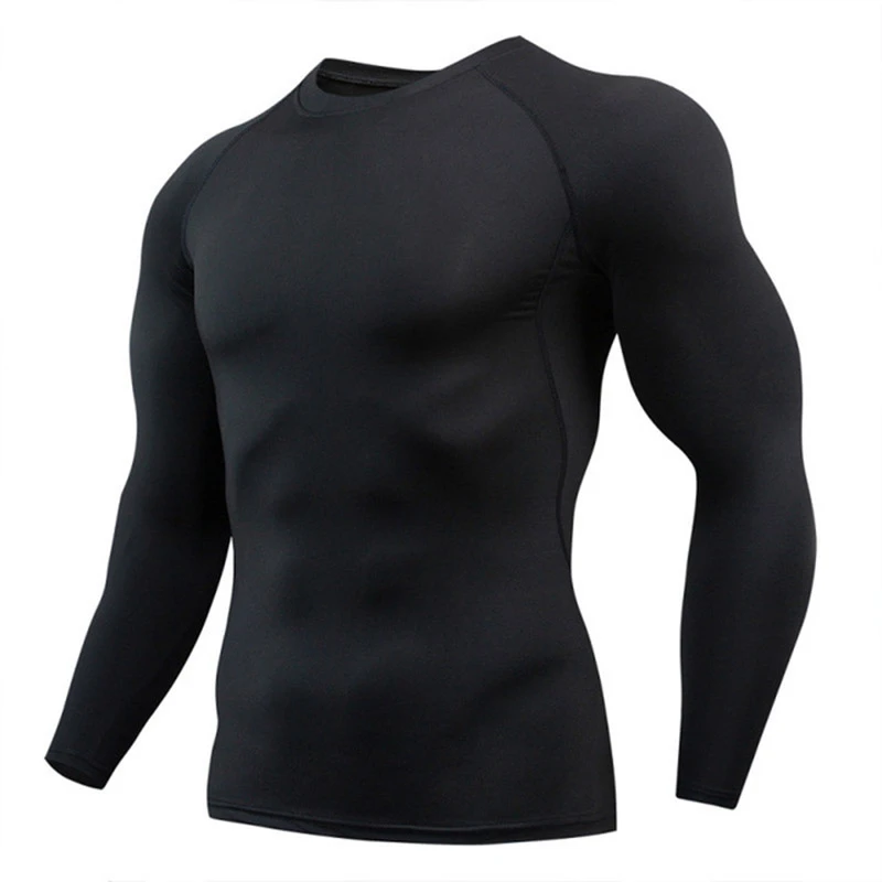 Men's Running Compression Shirts Gym Quickdrying Stretchy Bodybuilding Sports Tshirts Men
