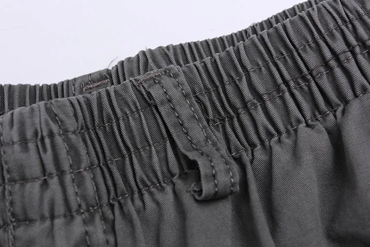 Summer cargo cotton thin pants pocket zipper large size big 8XL 10XL 9XL 140KG out door casual safari style pants black 48 6