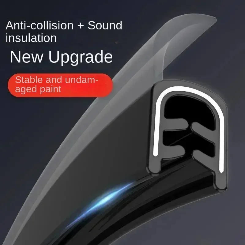 5M Car Door Anti Collision Soundproof Strip with Steel Disc Bumper Trim Edge Scratch Protector Strip Sealing Guard Styling Decor