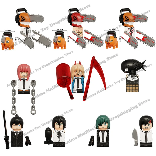 Blocos wm 2523 2524 homem motosserra denji pochita anime tijolos dos  desenhos animados mini figuras de brinquedo ação blocos de construção  montar brinquedos presentes