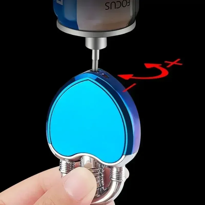Fashion Metal Love Butane Gas Lighter Portable Creative Cool Red Flame Ladies Cigarette Gadget Men's Gift Small and Cute