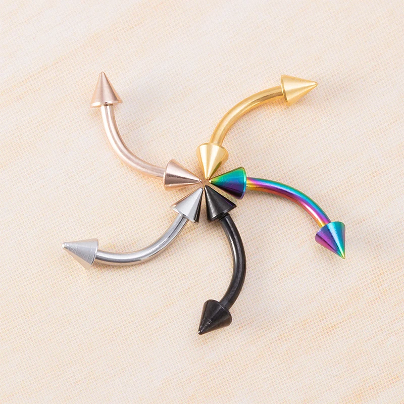 Body Piercing Jewelry 1/5Pcs Eyebrow Lip Piercing Banana Shape Lip Ring Stainless Steel Curved Barbell Stud Helix Navel Cartilage Earring