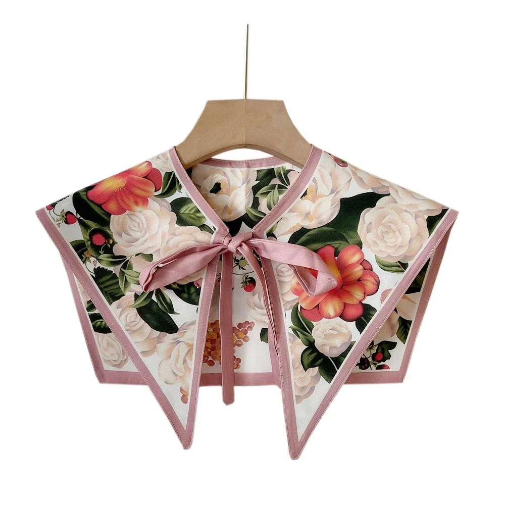 Floral Shawl Detachable Collar Women False Collar Shoulder Wrap Scarf Clothing Accessories