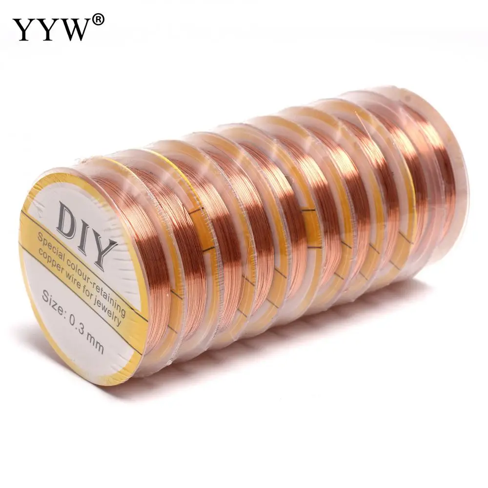 10pcs 0.2/0.3/0.4/0.5/0.6/0.7/0.8/1.0mm Brass Copper Wires Beading Wire For Jewelry Making Gold Colors Jewelry Accessories