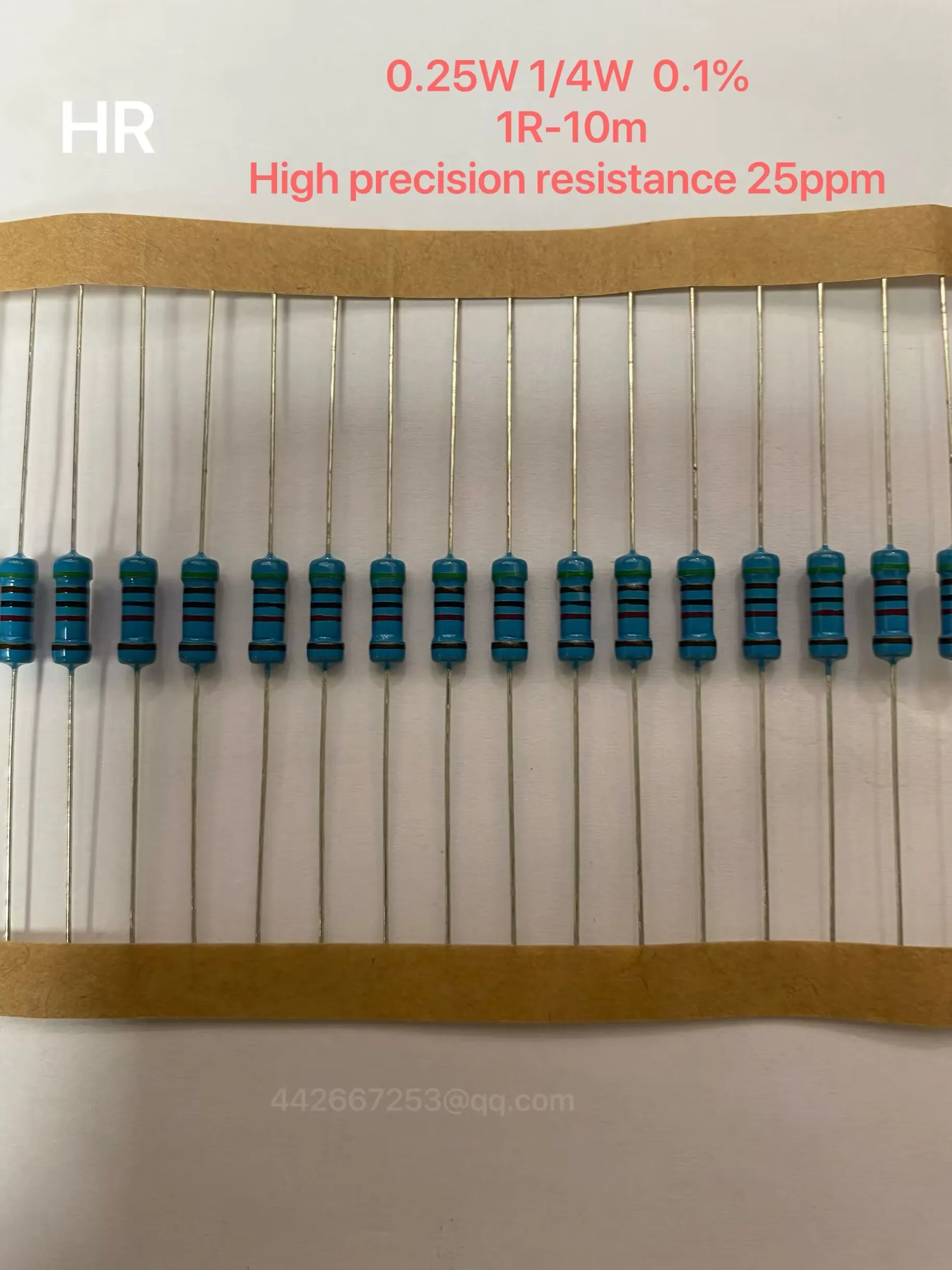 10PCS High Precision Resistors Accuracy 0.1% 1/4W 0.25W 10K 1R 2R 2.2R 2.5R 249K 49.9RAccuracy 0.1% thousandths metal film resistor metal film resistors