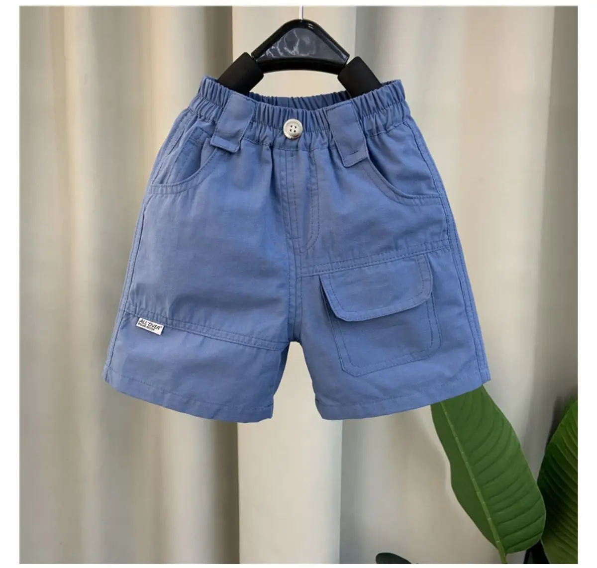 Boys Shorts Summer High Waist Solid Color Half Pants Kids Boy Casual Loose Cargo Shorts 2-10Years Old