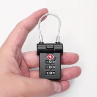 Таможенный кодовый замок TSA для дорожного багажа, сменный черный замок с паролем, контрастный дизайн, 3-значный комбинированный замок — изображение 3