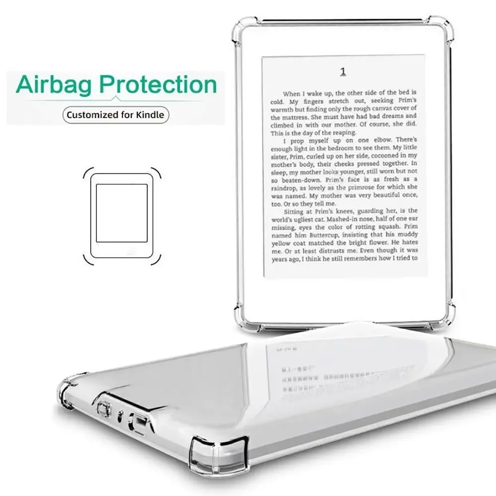 For Kindle Paperwhite 1/2/3/4/5 2024 e-Reader Case Transparent TPU Back Cover 12th Gen Colorsoft C2V2L3 SA568B Protective Shell