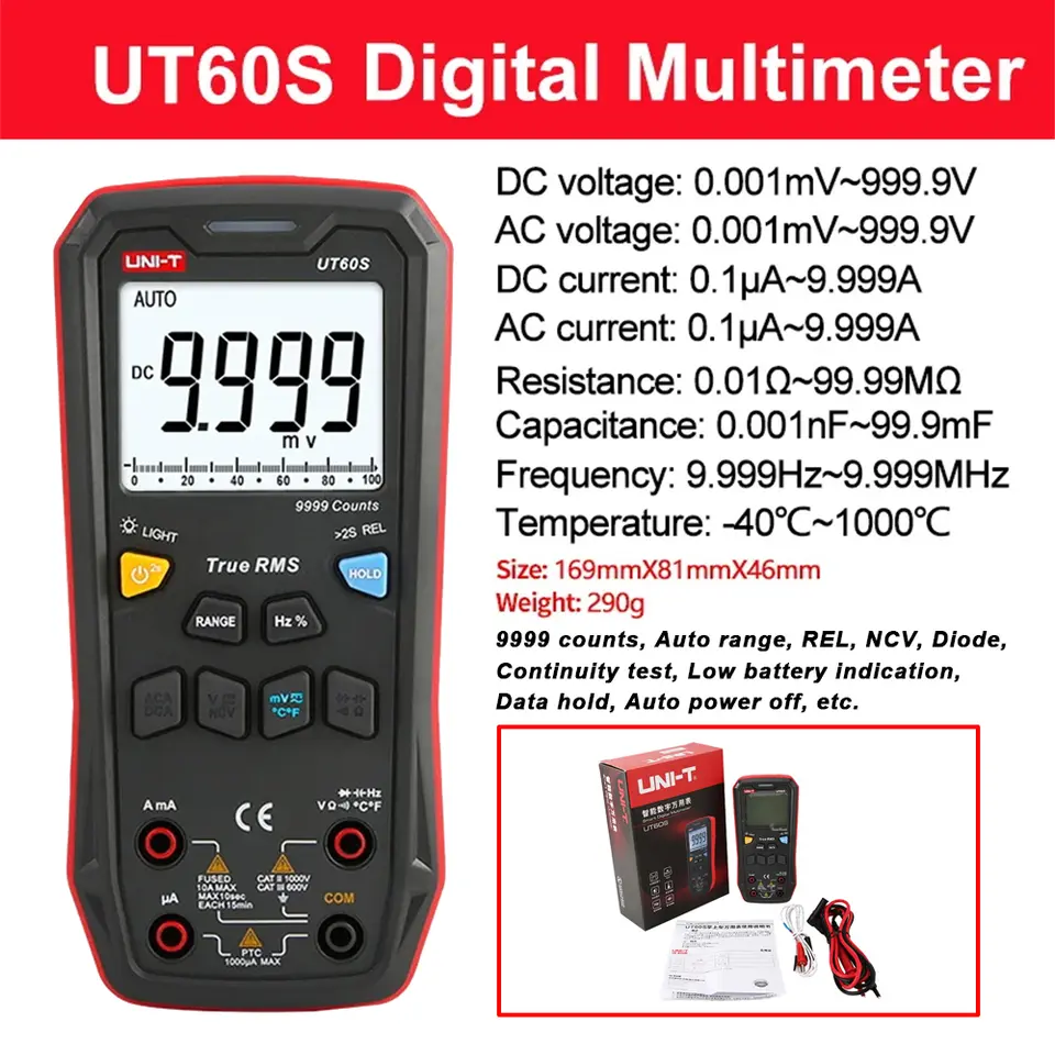 UNI-T Multimeter Digital Professional UT890C UT890D+ UT89X UT89XD UT60S UT60BT UT61B+ UT61D+ UT61E PLUS Electric Tester Meter image 11