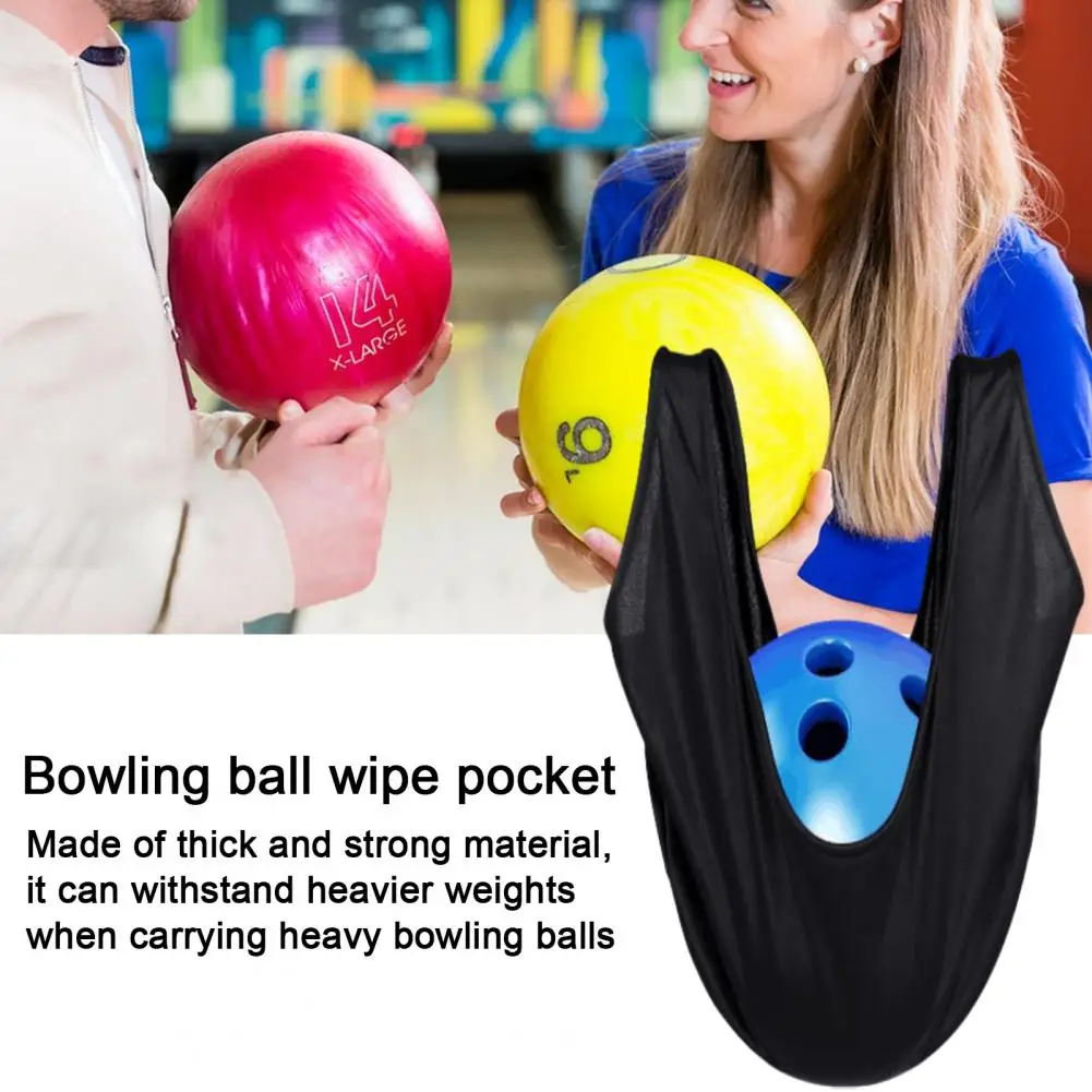 Bowling Ball Cleaner Pouch Polisher Bag With Washable Towel Bowling Accessories