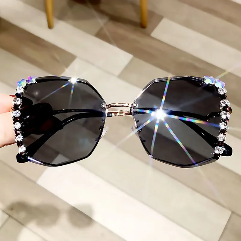 

Солнцезащитные очки Стразы без оправы женские брендовые дизайнерские женские пляжные праздничные солнцезащитные очки для отдыха женские солнцезащитные очки UV400
