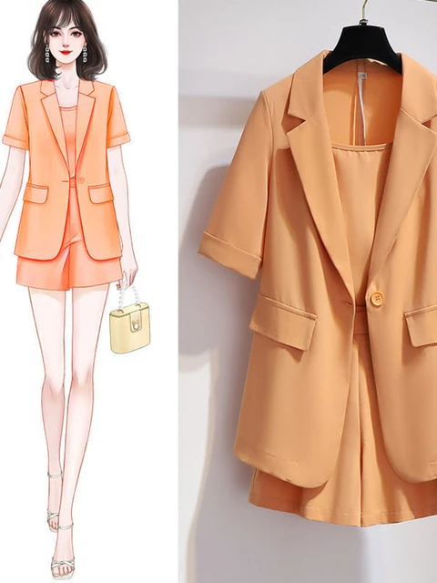 Women Elegant Blazer And Pleated Shorts Two Piece Set Fashion Green Notched  Collar Blazer Suits Ladies High Waist Shorts Outfits - Short Sets -  AliExpress