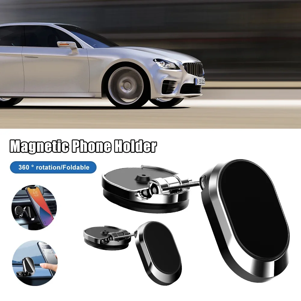 

Ultra Mini Magnetic Car Phone Holder Folding Dashboard Phone Mount 360° Rotation Mobile Phone Bracket for iPhone 13 12 Samsung