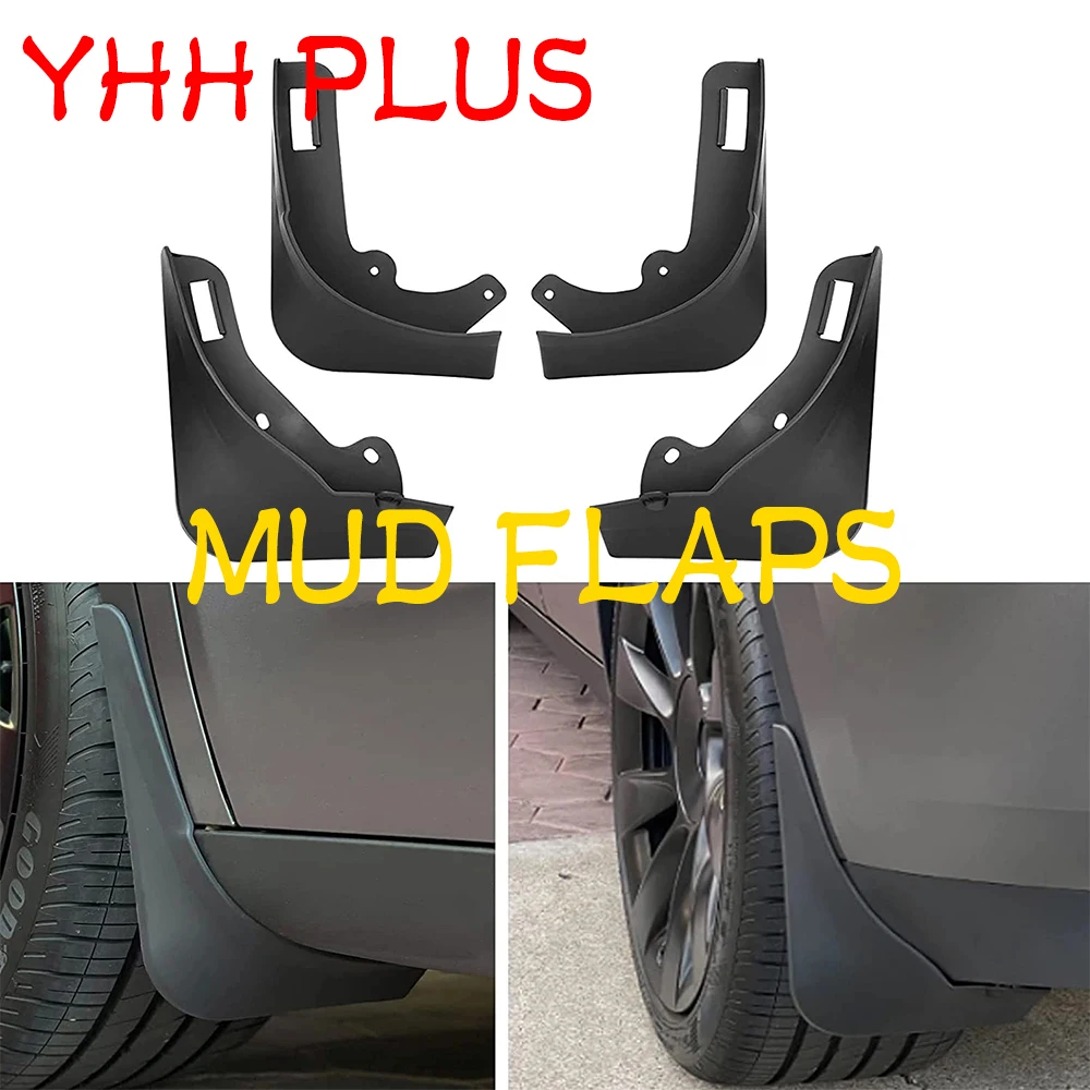 

Matte Black Splash Guards Mud Flaps for Tesla Model 3 Model Y 2020 - 2022 2023 2024 Accessories Mudflaps No Need to Drill Holes