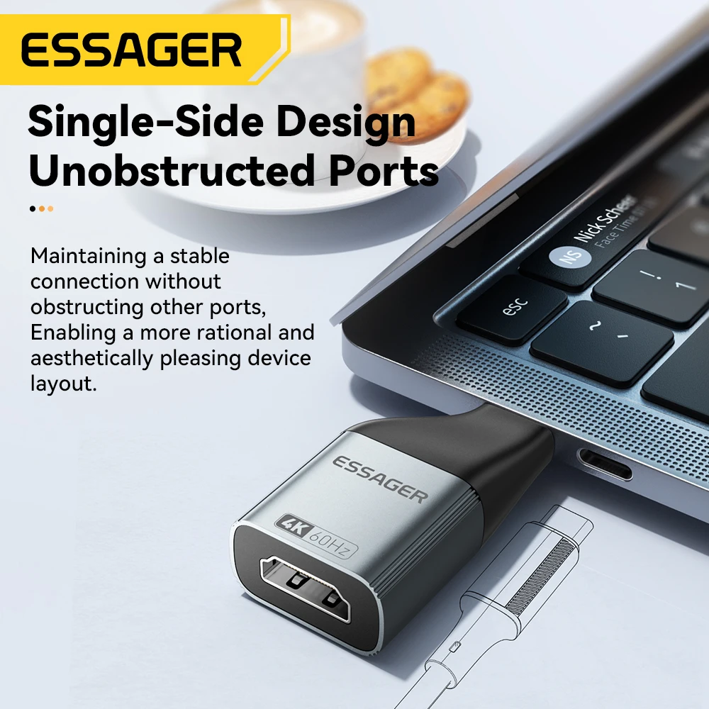 USB Type-C Adapter Essager to HDMI DP VGA Mini DP 4K@120Hz 8K@60Hz HD Video Transmission Converter for MacBook TV Box PC Laptop