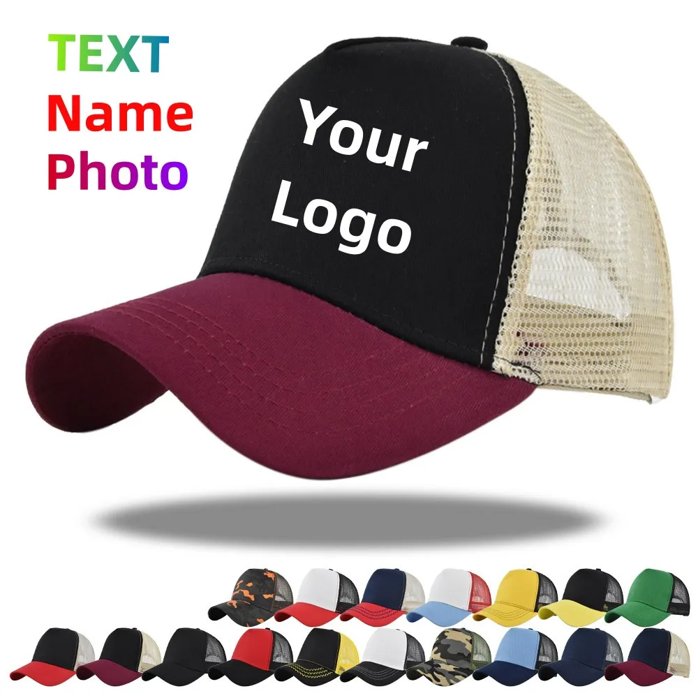 107522-3581fd.jpg Custom Embroidered Logo Unisex Baseball Cap - Breathable Mesh Summer Snapback for Men & Women - Golf, Outdoor, Plain Visor Hat - Image 1