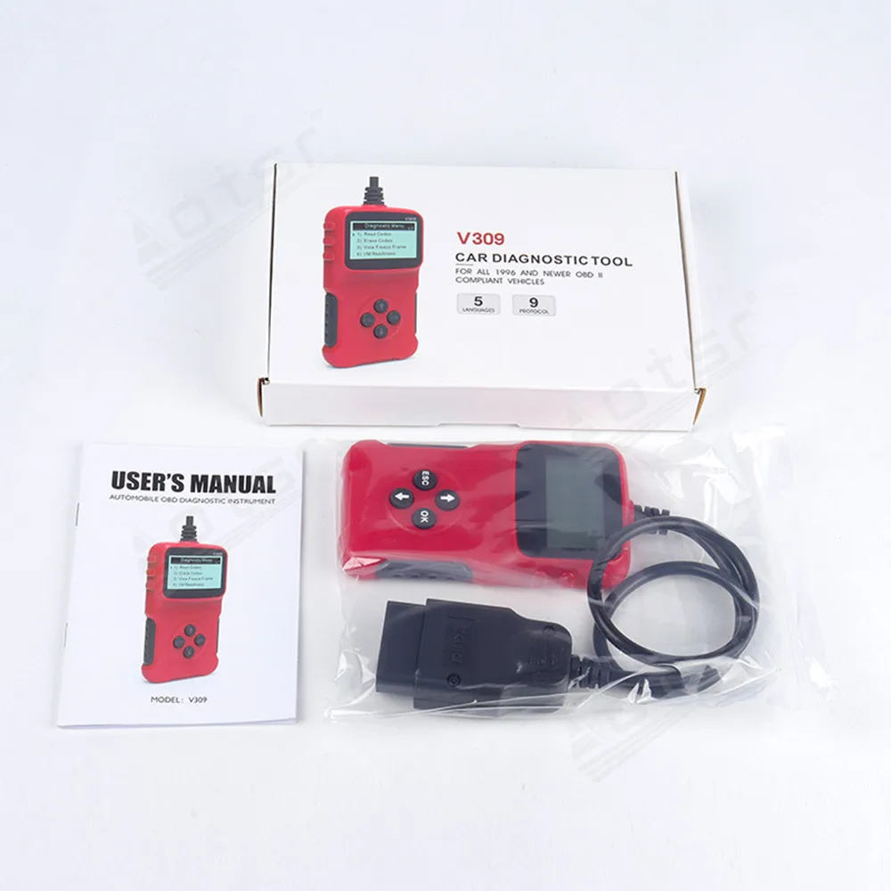 Componenti per la manutenzione dei motori generali per strumento diagnostico per auto V309 Versione nazionale/foregin Analisi dei guasti OBD,elm327 - Image 6