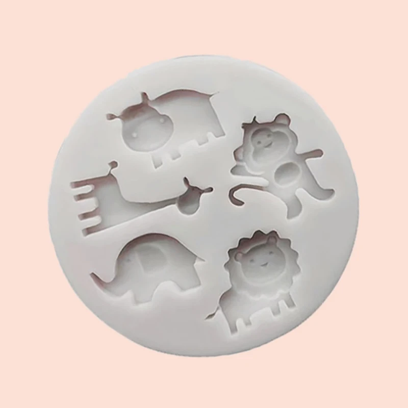 Lion Hippo Giraffe Elephant Shape Silicone Mold 1PC Small Animal Fondant Cake Decoration Chocolate Dry Pez Biscuit Baking Mold silicone mold baking mold