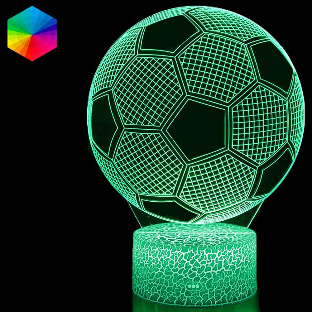 1 Peça Jogador De Futebol Chutando Ação 3d Lâmpada De Luz Noturna Com 16  Cores Mudando Base Rachada Ou 7 Cores Mudando Base Preta Para Sala De  Estar, Quarto Presente Criativo Para