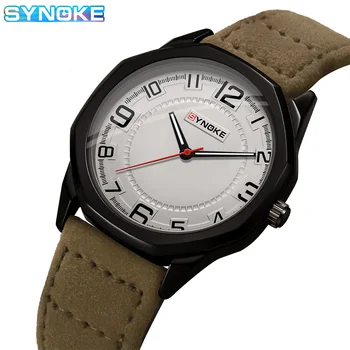 SYNOKE Men Quartz Watch Fashion Simple Business Belt Quartz Watch For Men Watch Student Wristwatch Sports Non Mechanical