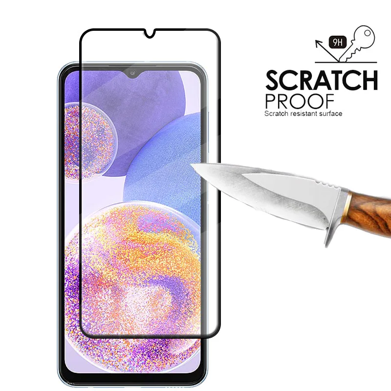 6-in-1 For Samsung A23 5G Glass For Samsung A23 Glass 9H Full Glue Cover Screen Protector For Samsung Galaxy A 23 A23 Lens Glass