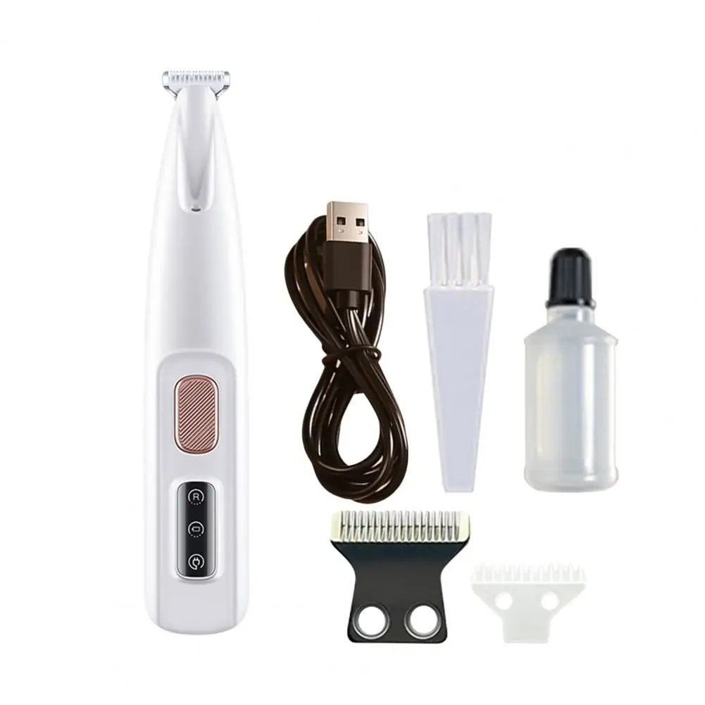 Pet Hair Trimmer with Safety Features Noiseless Pet Grooming Tool Rechargeable Dog Trimmer with Led for Quiet for Eyes Cats