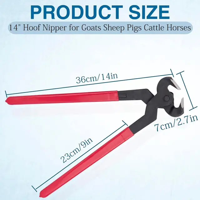 1 Pack Hoof Nipper 14" Horse Hoof Trimmers with Rubber Grip for Horses Heavy Duty Farrier Nippers Horse Equipment Equestrian 3