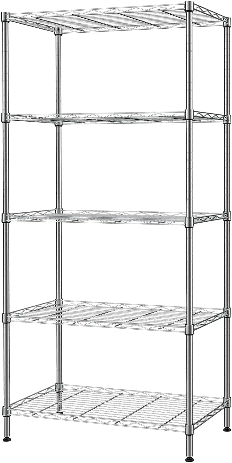 

SINGAYE 5 Tier Storage Rack Wire Shelving Unit Storage Shelves Metal for Pantry Closet Kitchen 23.6" L x 14" W x 59.1" H Silver