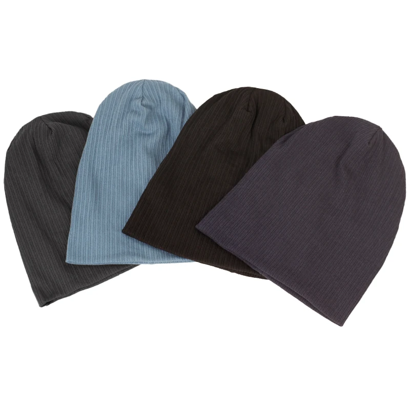 Women Spring Autumn Candy colors Ribbed Beanie Fashion Stretch Slouchy Caps Ladies Female Knitted Stripes Skullies Bonnets Hat 4