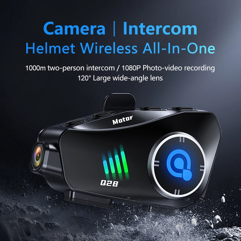 รูปสินค้า หูฟังบลูทูธ กล้องหมวกกันน็อค บันทึกวิดีโอ 1080P