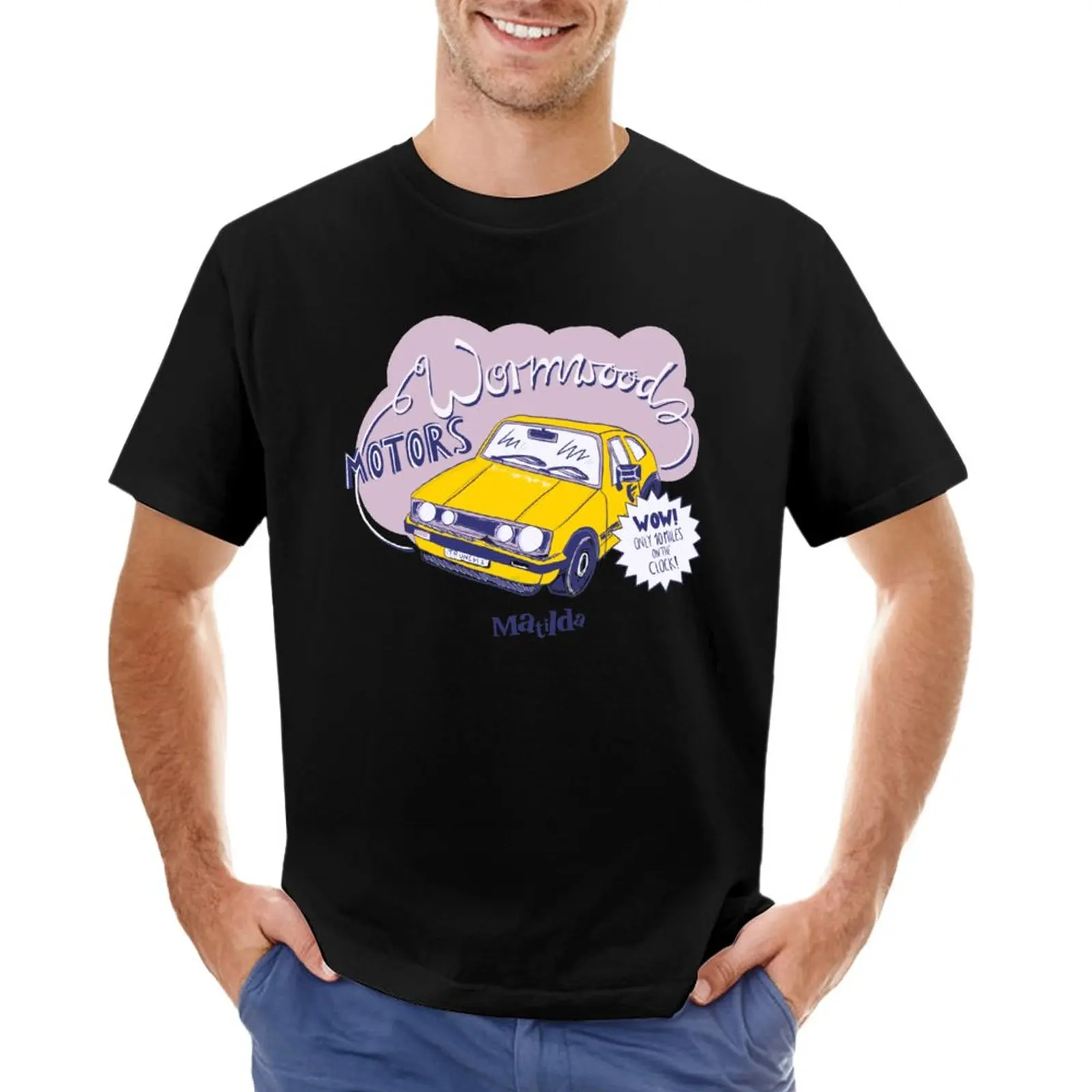 Wormwood Motors Matilda The Musical T-Shirt Anime T-Shirt Vintage T-Shirt Tinta Unita Abbigliamento Vintage T-Shirt Da Uomo