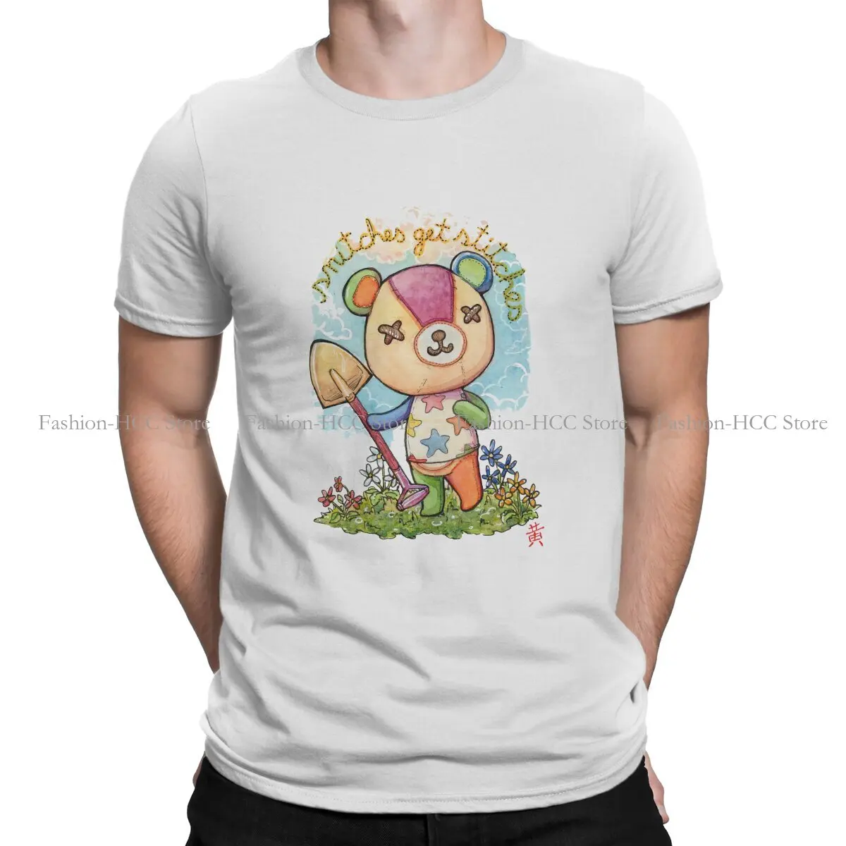 

Animal Crossing：Pocket Camp Polyester TShirt for Men Snitches Get Stitches Basic Leisure Sweatshirts T Shirt High Quality Trendy