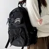 College Style Cute Contrasting Color Bow Pleated Personality Student Backpack For Women's Solid Color Large-capacity Backpacks 3